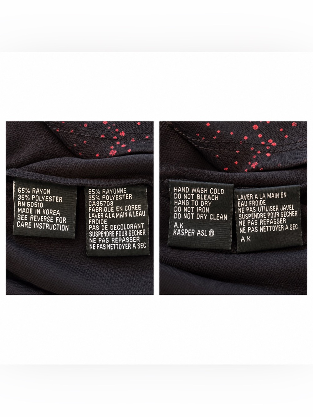 Kasper & Company ASL Petite M Black Red Sparkle Sleeveless Shell Top - Picture 5 of 5